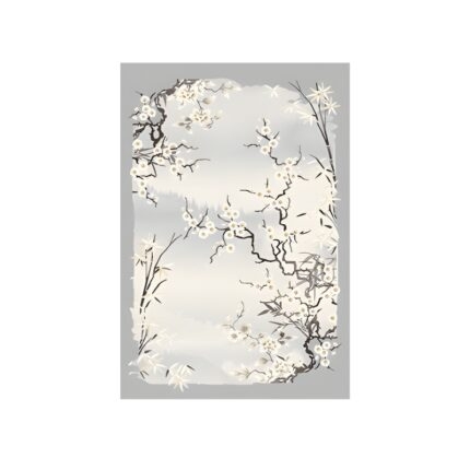 Thảm trang trí hoa mai thủy mặc Á Đông YN-ADS10