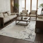 Thảm trang trí hoa mai thủy mặc Á Đông YN-ADS10