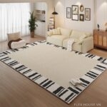 Thảm trang trí phòng khách viền khung Bắc Âu JX7062