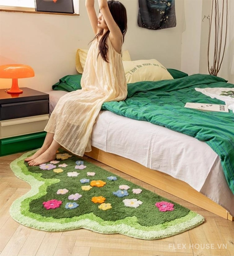 Thảm trang trí phòng ngủ vườn hoa Nordic SH2748 7 Thảm trang trí phòng ngủ vườn hoa Nordic SH2748