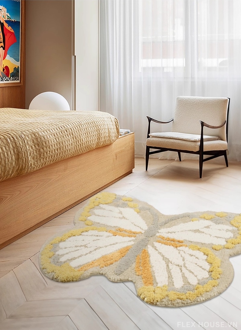 Thảm trang trí phòng trẻ em hình bướm Eclectic QZ0910 9 Thảm trang trí phòng trẻ em hình bướm Eclectic QZ0910