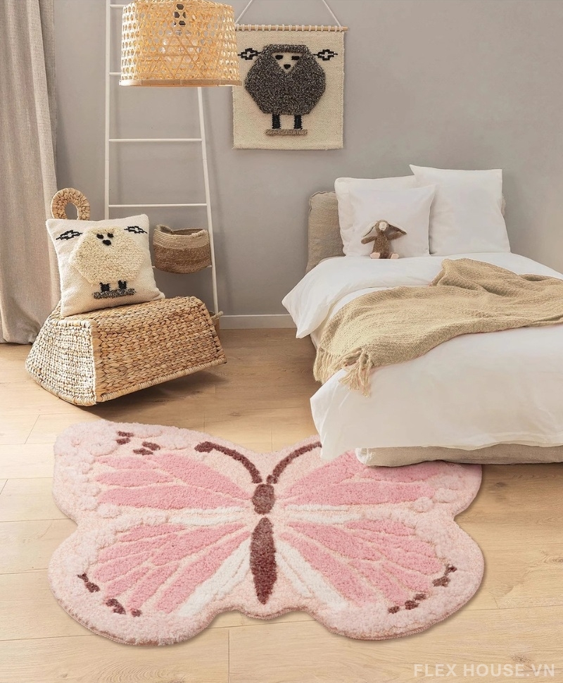 Thảm trang trí phòng trẻ em hình bướm Eclectic QZ0910 8 Thảm trang trí phòng trẻ em hình bướm Eclectic QZ0910