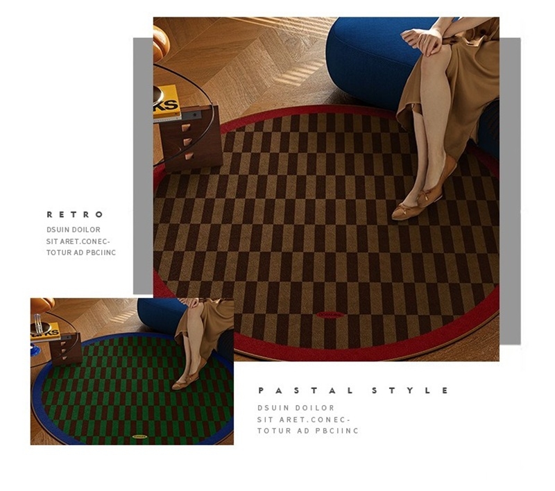 Thảm tròn trải sofa bàn trà cổ điển tối giản SH7583 2 Thảm tròn trải sofa bàn trà cổ điển tối giản SH7583