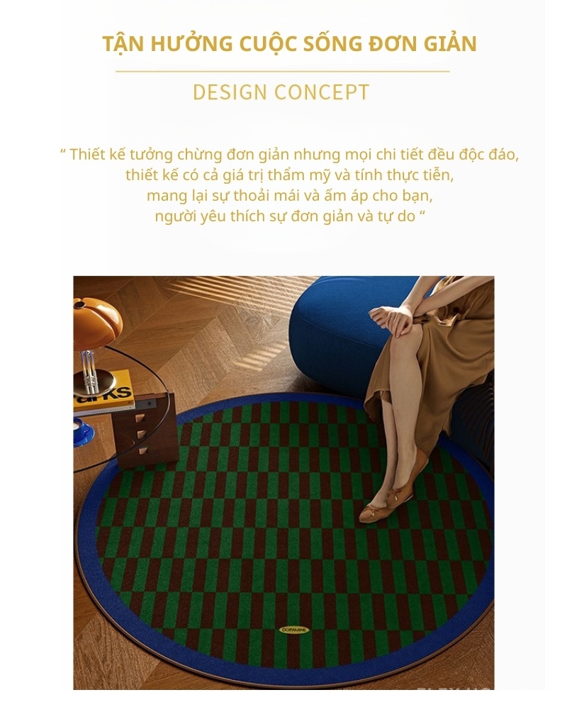 Thảm tròn trải sofa bàn trà cổ điển tối giản SH7583 3 Thảm tròn trải sofa bàn trà cổ điển tối giản SH7583