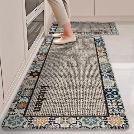 Thảm vải công nghệ đế chống trượt trải bếp JT9705.01