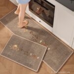 Thảm vải lanh dệt kim hình gấu nhỏ Cooking Time QZ8221