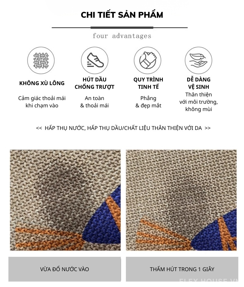 Thảm bếp dệt linen họa tiết cá cách điệu QZ8222 1 Thảm bếp dệt linen họa tiết cá cách điệu QZ8222