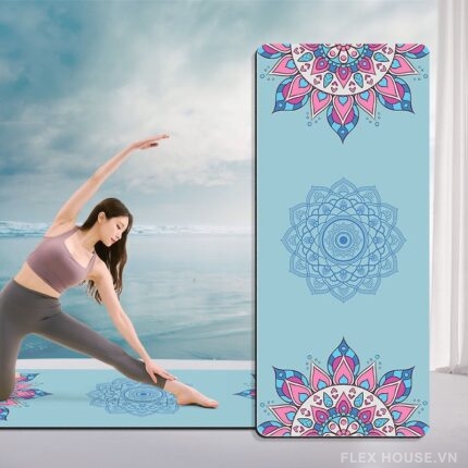 Thảm yoga đế TPE họa tiết Mandala nghệ thuật QZ7013
