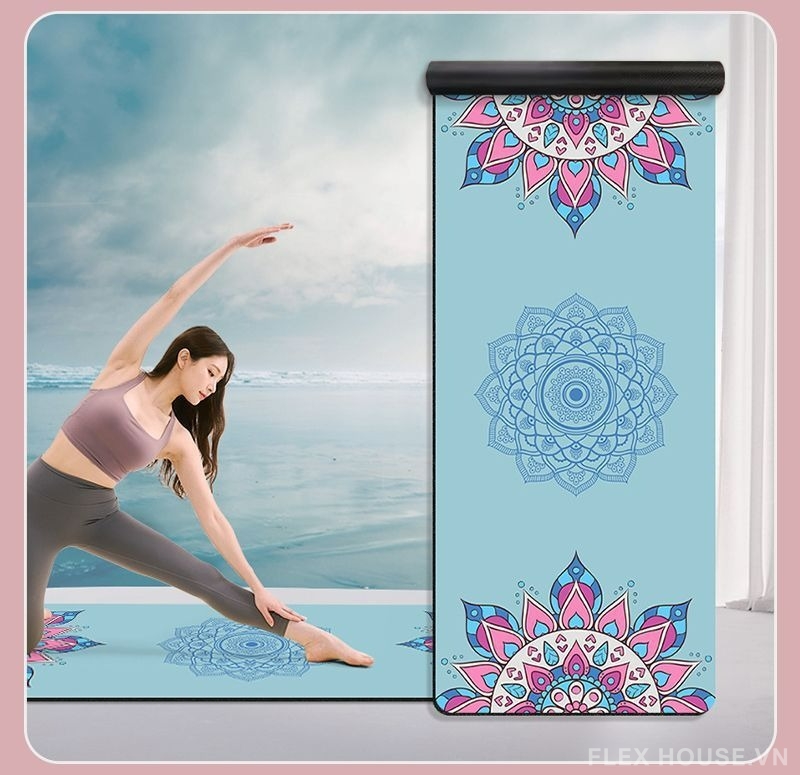 Thảm yoga đế TPE họa tiết Mandala nghệ thuật QZ7013 5 Thảm yoga đế TPE họa tiết Mandala nghệ thuật QZ7013