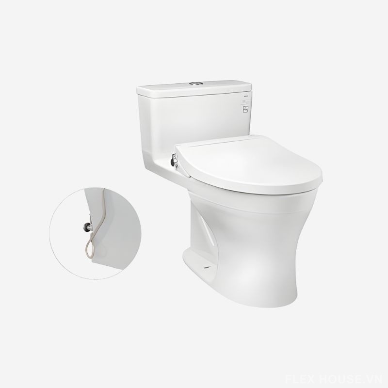 Bồn cầu 1 khối men sứ nắp rửa cơ TOTO MS855DE2 2 Bồn cầu 1 khối men sứ nắp rửa cơ TOTO MS855DE2 3