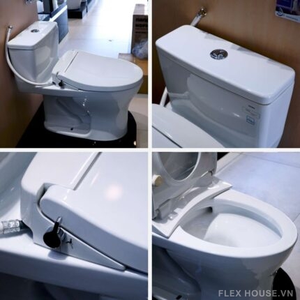 Bồn cầu 1 khối men sứ nắp rửa cơ TOTO MS855DE2