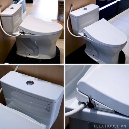 Bồn cầu 1 khối nắp rửa cơ kèm vòi lạnh TOTO MS855DE4