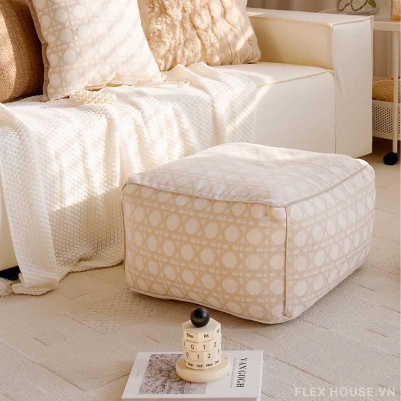 Ghế đôn họa tiết mắt cáo nghệ thuật HJ7287 2 Ghế đôn họa tiết mắt cáo nghệ thuật HJ7287 5