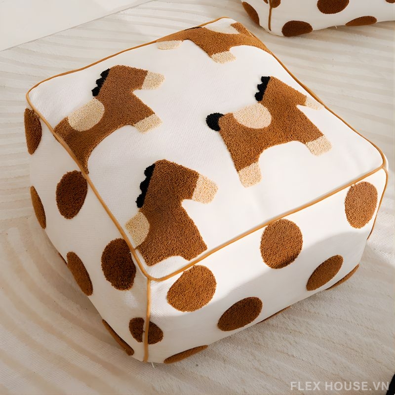 Ghế đôn phòng khách họa tiết ngựa chấm bi HJ7967 5 Ghế đôn phòng khách họa tiết ngựa chấm bi HJ7967 5