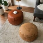 Ghế đôn sofa bọc da phong cách Tây Âu DO8549
