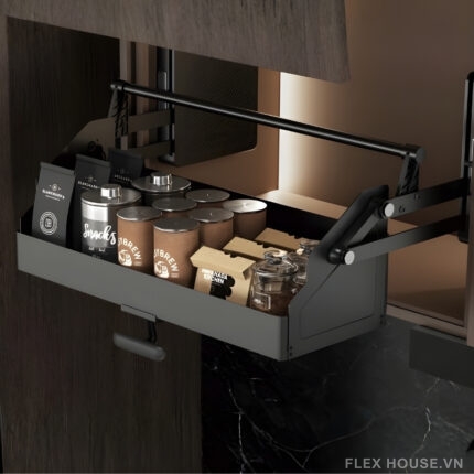 Giá gia vị đồ khô nâng hạ có tay cầm Taura 71361