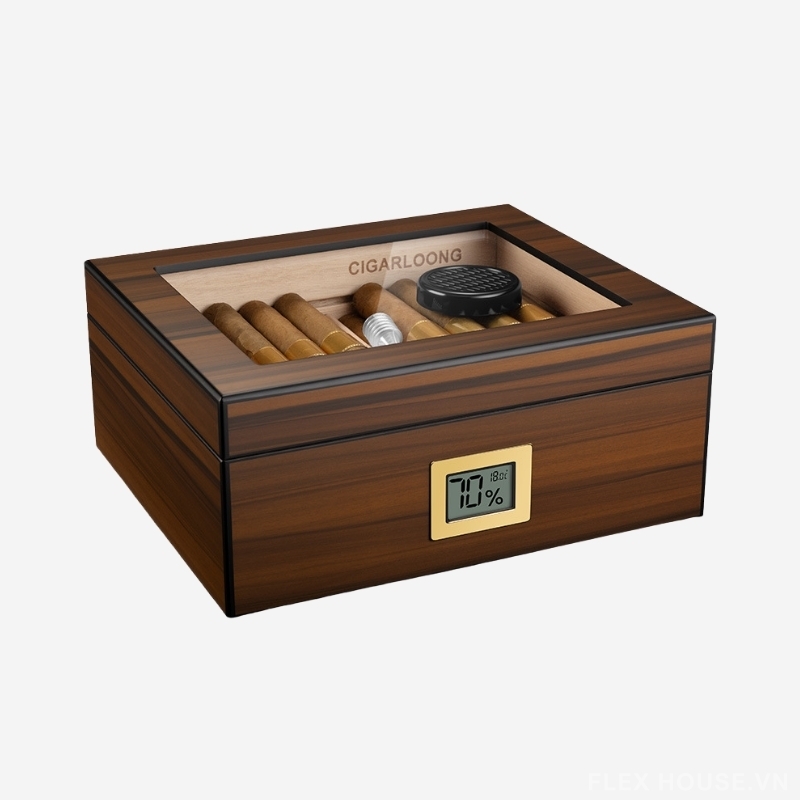 Hộp bảo quản cigar gỗ tuyết tùng 2 ngăn CGL7114 8 Hộp bảo quản cigar gỗ tuyết tùng 2 ngăn CGL7114 14