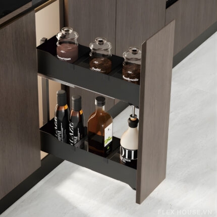 Kệ đựng chai lọ gia vị cánh rút cho tủ hẹp Taura 92715
