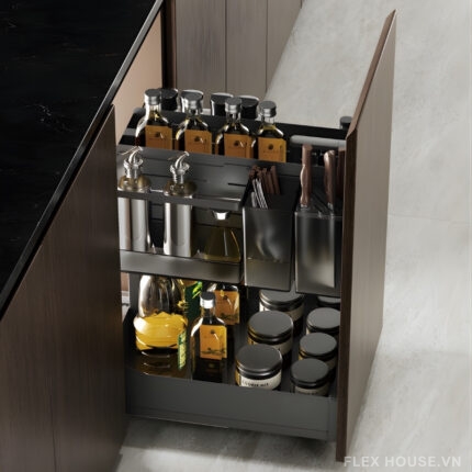 Kệ đựng gia vị chai lọ âm tủ hai tầng 92840