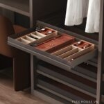 Khay đựng đồ trang sức âm tủ bọc da Taura 24256