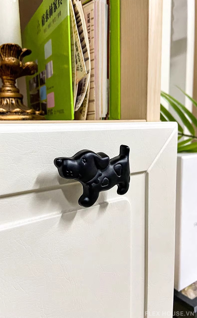 Núm tay nắm cánh tủ hợp kim hình chú chó JM659 2 Núm tay nắm cánh tủ hợp kim hình chú chó JM659 6