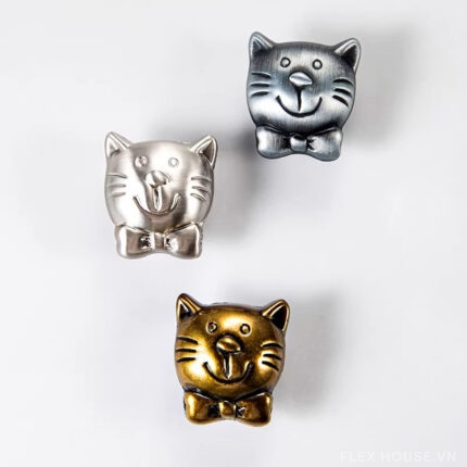 Núm tay nắm cánh tủ hợp kim hình chú mèo JM658