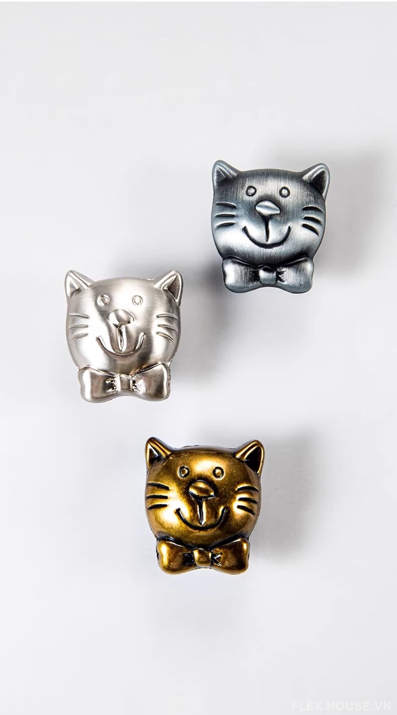 Núm tay nắm cánh tủ hợp kim hình chú mèo JM658 1 Núm tay nắm cánh tủ hợp kim hình chú mèo JM658 6
