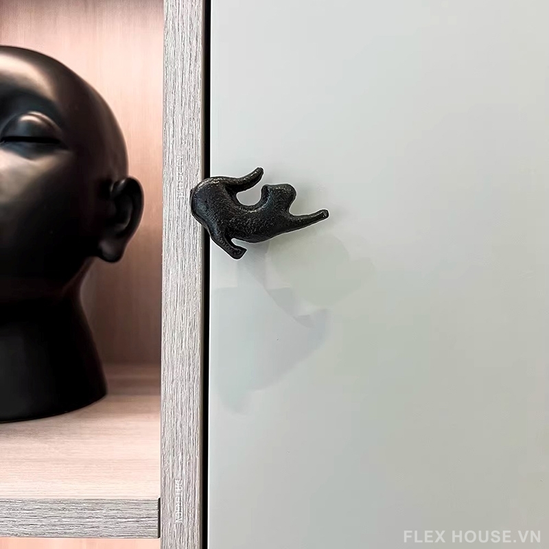 Núm tay nắm cánh tủ decor hình mèo mun JM899 6 Núm tay nắm cánh tủ decor hình mèo mun JM899 12