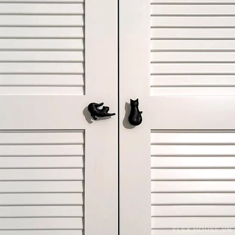 Núm tay nắm cánh tủ decor hình mèo mun JM899 4 Núm tay nắm cánh tủ decor hình mèo mun JM899 10