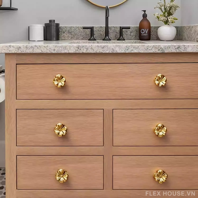 Núm tay nắm tủ hợp kim hình bông hoa VTR7255 7 Núm tay nắm tủ hợp kim hình bông hoa VTR7255 12