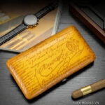 Túi da đựng cigar mini lót gỗ tuyết tùng CGL8794