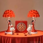 Đèn bàn decor phòng tân hôn hoa hồng lãng mạn SRL0288