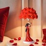 Đèn bàn decor phòng tân hôn hoa hồng lãng mạn SRL0288