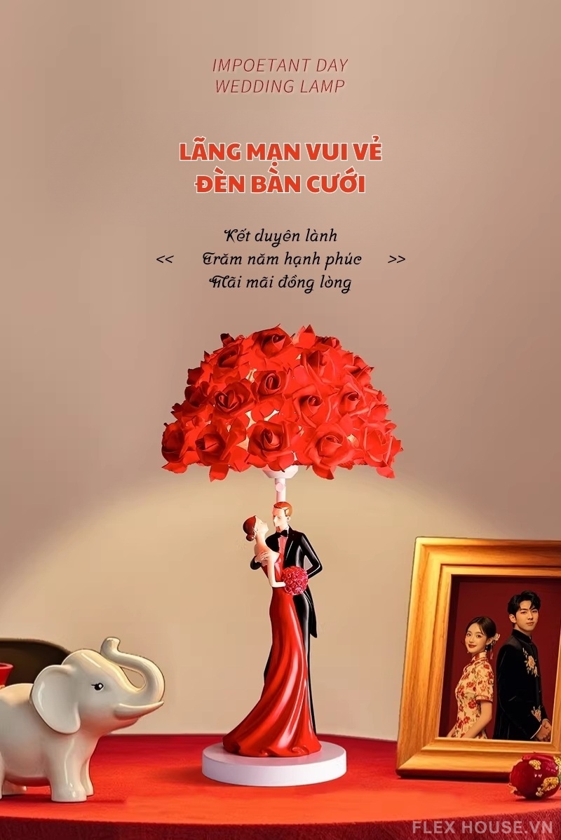 Đèn bàn decor phòng tân hôn hoa hồng lãng mạn SRL0288 5 Đèn bàn decor phòng tân hôn hoa hồng lãng mạn SRL0288