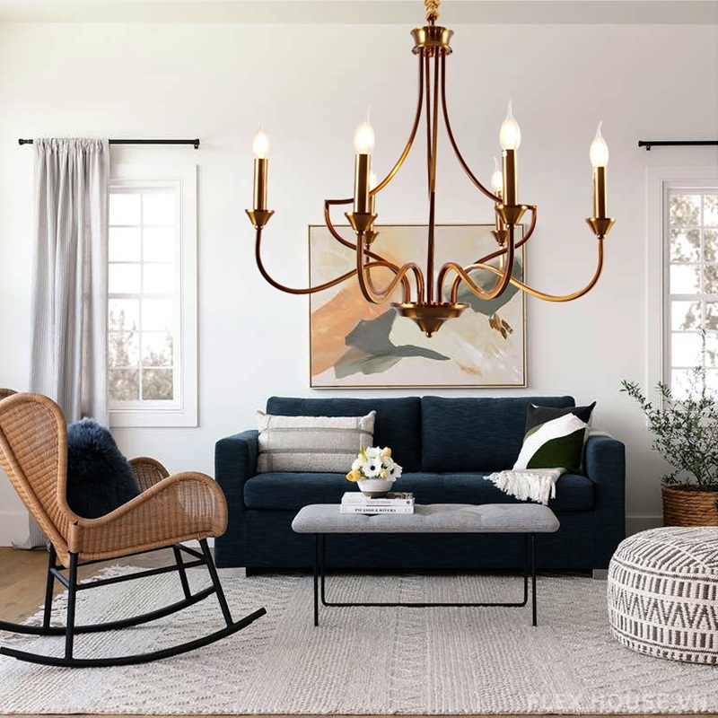 Đèn chùm nến thả trần phong cách châu Âu DC151 2 Đèn chùm nến thả trần phong cách châu Âu DC151