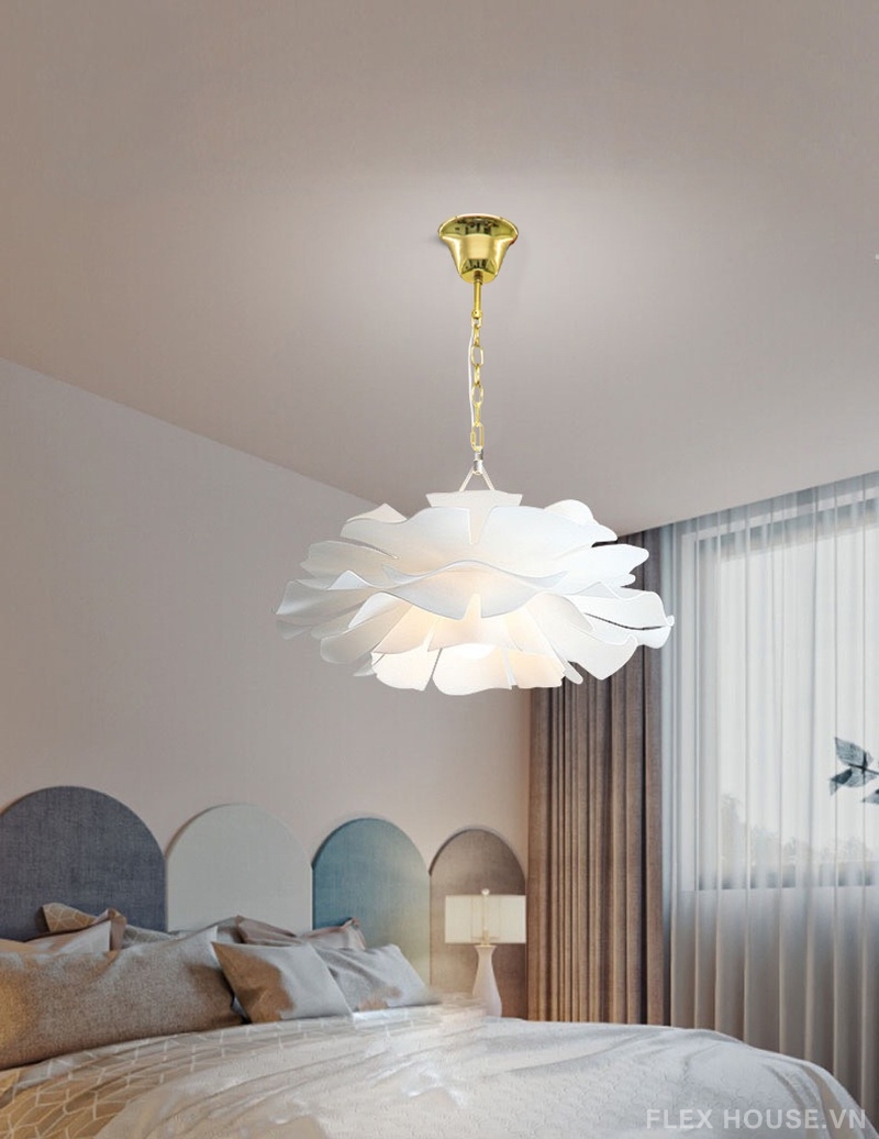 Đèn thả trần hoa trắng cách điệu Scandinavian TTK74 4 Đèn thả trần hoa trắng cách điệu Scandinavian TTK74