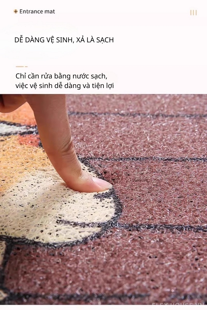 Thảm chùi chân PVC dệt sợi vòng hình Capybara YY103 5 Thảm chùi chân PVC dệt sợi vòng hình Capybara YY103