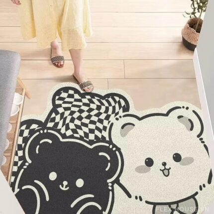 Thảm cửa ra vào hình gấu đôi có thể cắt DIY YY104.02