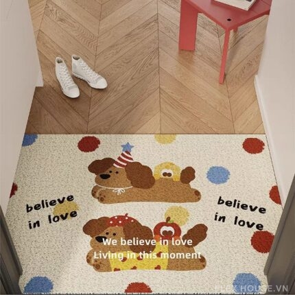 Thảm dệt sợi vòng PVC chống trượt lót cửa phòng JX0193.02