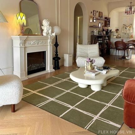 Thảm len Cashmere phong cách INS kẻ sọc SH4553