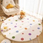 Thảm len chấm bi và chữ cái trải phòng khách JX5076