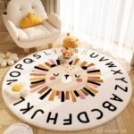 Thảm tròn decor lớp học mầm non sư tử Alphabet JX5077.01