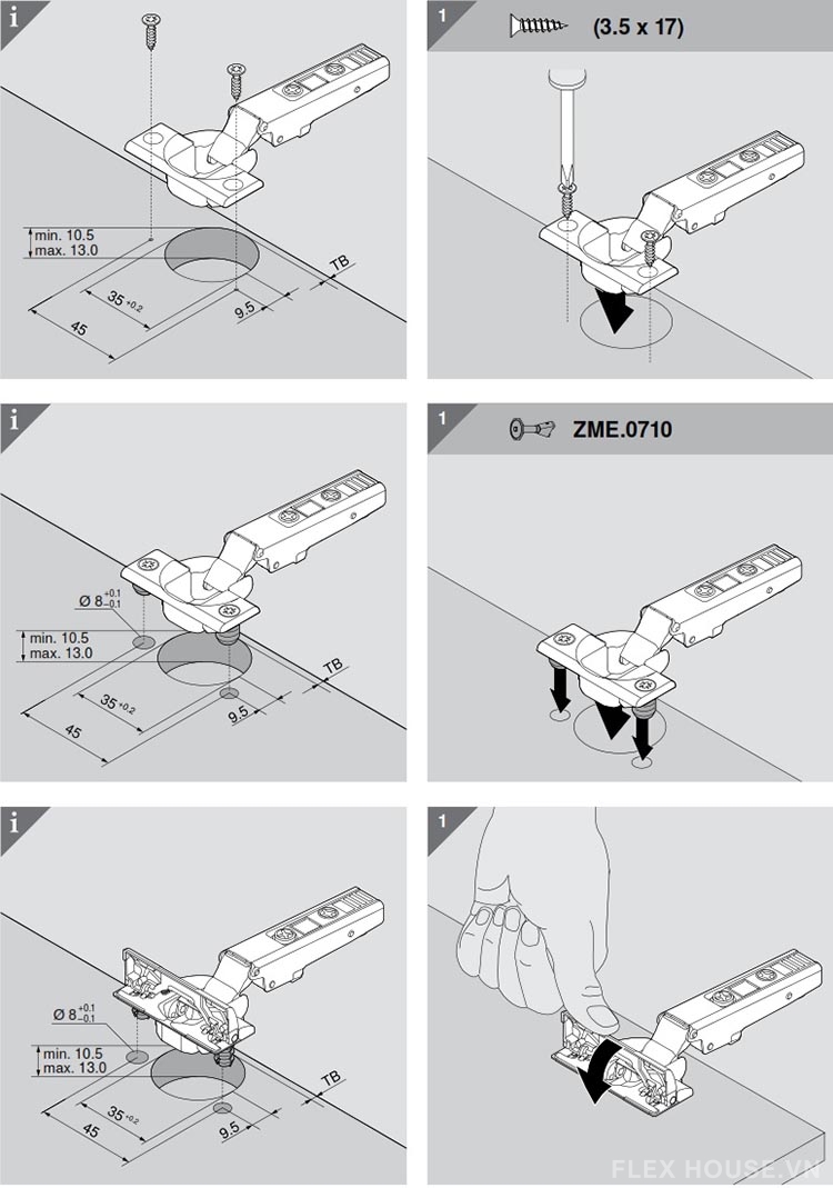 Bản lề giảm chấn trùm ngoài 107 độ Blum 75B1550 5 Bản lề giảm chấn trùm ngoài 107 độ Blum 75B1550 8