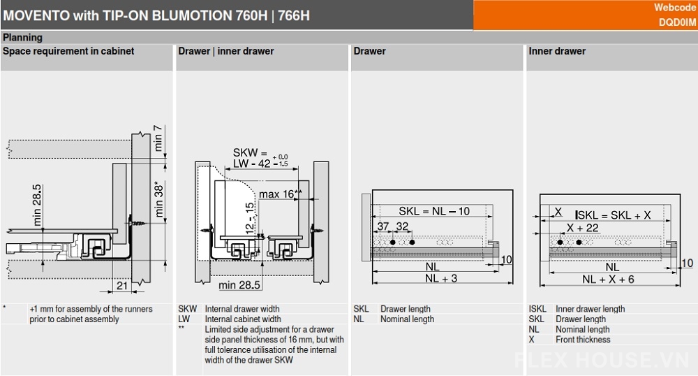 Bộ nhấn mở Tip-on Blum L1 cho ray giảm chấn T60L7340 3 Bộ nhấn mở Tip-on Blum L1 cho ray giảm chấn T60L7340 4