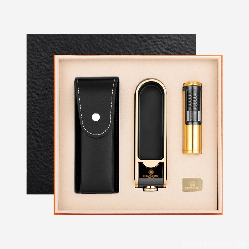 Bộ phụ kiện xì gà gạt tàn bật lửa chống gió CGL1876 12 Bộ phụ kiện xì gà gạt tàn bật lửa chống gió CGL1876 21