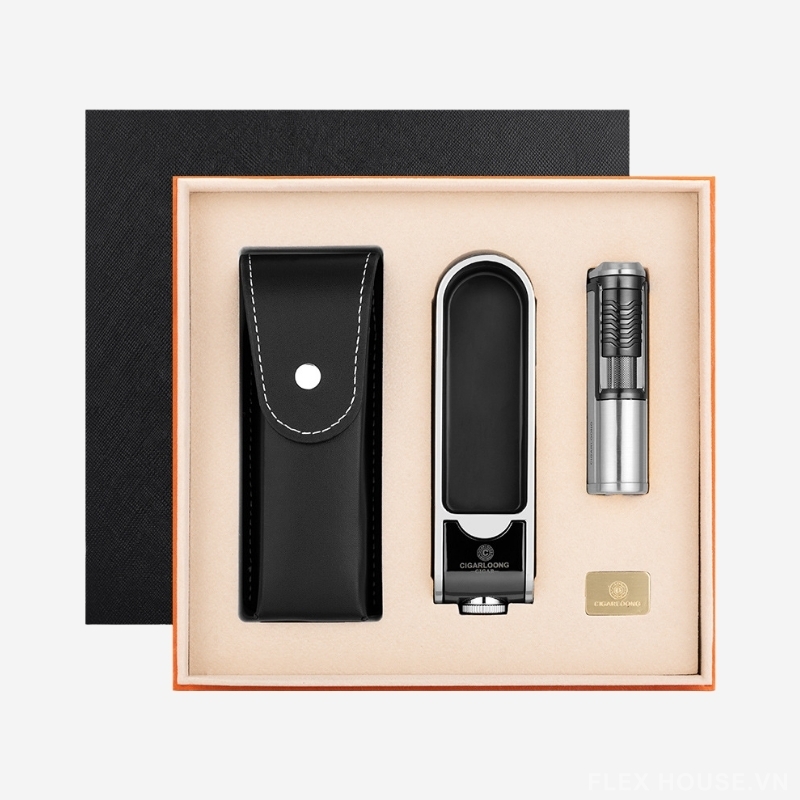 Bộ phụ kiện xì gà gạt tàn bật lửa chống gió CGL1876 14 Bộ phụ kiện xì gà gạt tàn bật lửa chống gió CGL1876 23