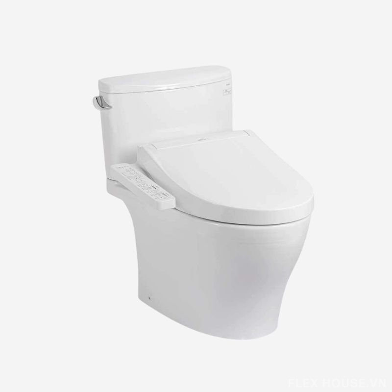 Bồn cầu 2 khối nắp rửa điện tử giấu dây TOTO CS767CRW17 (1) Bồn cầu 2 khối nắp rửa điện tử giấu dây TOTO CS767CRW17