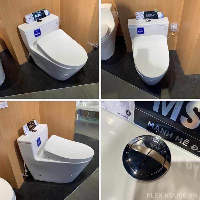 Bồn cầu 2 khối nắp rửa tự động tiện lợi TOTO MS625CDW12 1 Bồn cầu 2 khối nắp rửa tự động tiện lợi TOTO MS625CDW12
