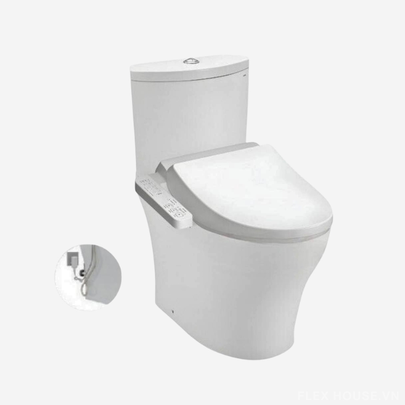 Bồn cầu nắp điện tử 2 khối men sứ chống dính TOTO CS838DW18 (1) Bồn cầu nắp điện tử 2 khối men sứ chống dính TOTO CS838DW18