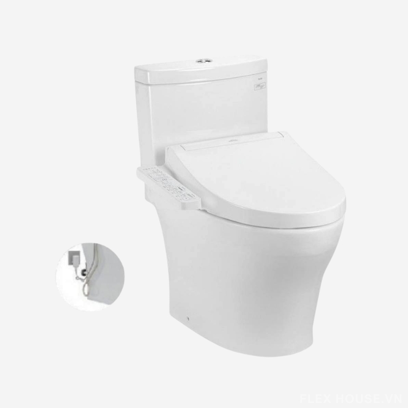 Bồn cầu nắp điện tử thân kín hiện đại 2 khối TOTO CS769DRW16 (1) Bồn cầu nắp điện tử thân kín hiện đại 2 khối TOTO CS769DRW16 1